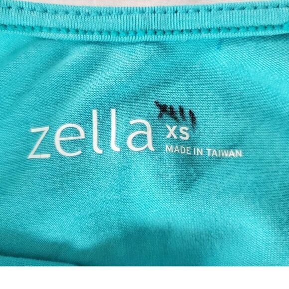 Zella xs deep scoop back long sleeve teal gym top - Picture 4 of 5